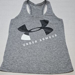 Under Armour Heathered Gray Graphic Tank  Racerback  Top Size Small